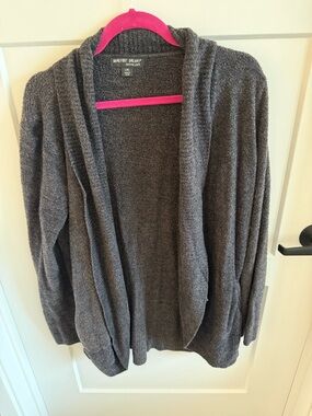 Barefoot Dreams Cozychic Lite Cardigan L/XL Gray Open Front Soft Lounge Sweater